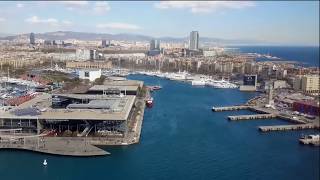 Barcelona Spain  Telefèric del Port HD 1080p from Sant Sebastià Beach to Mirador Montjuïc [upl. by Peterman]