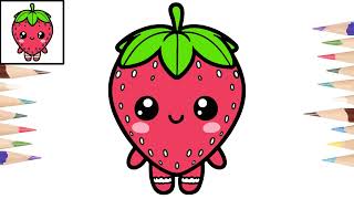 Como dibujar una FRESA de forma fácil  How to draw a STRAWBERRY easy way [upl. by Boyse]