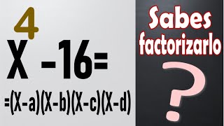 CÓMO DESCOMPONER O FACTORIZAR UN BINOMIO DE GRADO 4 en 4 factores [upl. by Scottie]