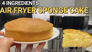 Only 4 Ingredients Soft and Moist Air Fryer Sponge Cake I was Shocked by the Result 1010  Try It [upl. by Nocam]