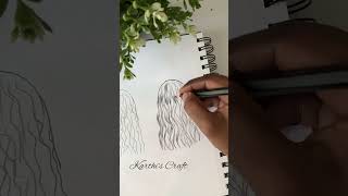 How to draw Curly Hair shortsfeed shortsvideo drawing tutorialtamil hairdrawing sketch [upl. by Syst]