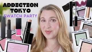 ADDICTION TOKYO SWATCH PARTY  The Eyeshadows Blushes Highlighters and more [upl. by Noyrb]