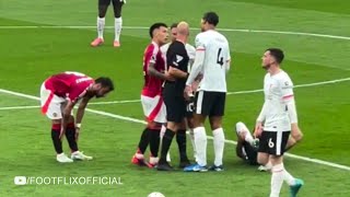 Van Dijk Clashed With Lisandro Martinez After His Dangerous Tackle On Szobszlai [upl. by Gredel284]