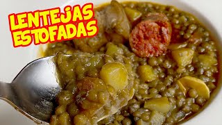 Lentejas con CHORIZO y PANCETA FRESCA como las que COCINA la ABUELA [upl. by Gilletta417]