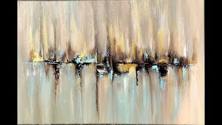 Skyline abstract painting with Acrylic abstract art acrylpainting abstrakte Malerei mit Acryl [upl. by Salvadore468]