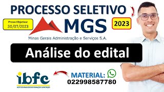 Processo Seletivo MGS  Minas Gerais Administração e Serviços SA  Edital 02  2023  Banca IBFC [upl. by Medardas]