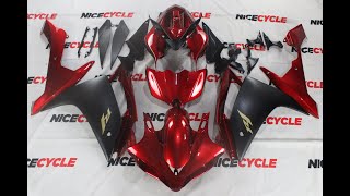 Motorcycle Fairings Kit  Metallic Maroon 20072008 Yamaha YZF R1 Motorcycle Fairings   YMA33 [upl. by Adina39]