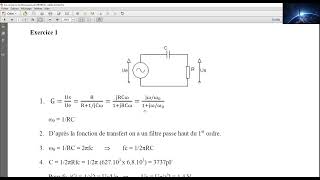 Exercices 1 amp 2 avec corrigés sur les filtres passifs [upl. by Arodnahs]