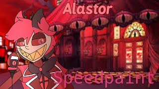 Hazbin Hotel Character Speedpaint Episode 3  Alastor [upl. by Ennalorac467]