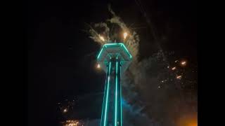 Gatlinburg New Year’s Eve fireworks and crowds on parkway walking in smoky mountain celebration 2023 [upl. by Phillip815]