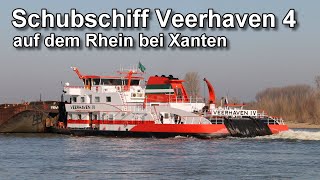 Schubschiff und Binnenschiffe auf dem Rhein  Xanten  Binnenschifffahrt [upl. by Holna]