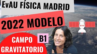 Fuerza de atracción gravitatoria EvAU Física Madrid 2022 Modelo Pregunta B1 [upl. by Bunder]