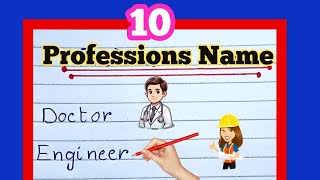 10 Professions Name  Types of Jobs  Names of Professions in English  List of Professions [upl. by Fafa]