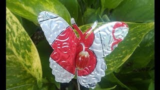 Butterflies on a Stake Made from Soda Cans [upl. by Arbmat32]