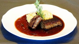 Lammfilet an PortweinSauce mit DattelnPolenta  Laz uns kochen [upl. by Deehan]