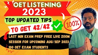 OET Listening 4242 Cracking Top Tips 1012 IN CPart  Free Zoom session for AugSepOct ExamMNC [upl. by Mirisola]