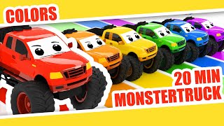 Learn Colors with Monstertrucks  Kids Babies Colors  Color Rainbow  Monstertruck Color [upl. by Niryt]