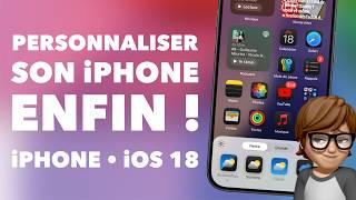 Nouveautés iOS 18  Personnaliser son iPhone gratuitement  changer couleurs icônes et widgets [upl. by Livesay]