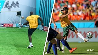 Akinfenwa recreates RIDICULOUS Tim Cahill volley  World Cup Challenge [upl. by Heiskell]