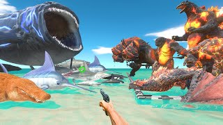 FPS Avatar in Aquapark Rescue Volcano Monsters and Fight Sea MonstersAnimal Revolt Battle Simulator [upl. by Weisbrodt]