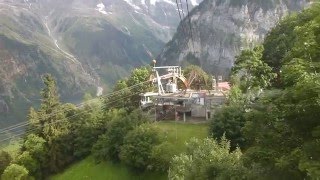 On the Schilthornbahn cablecar from Gimmelwald to Mürren [upl. by Deane]