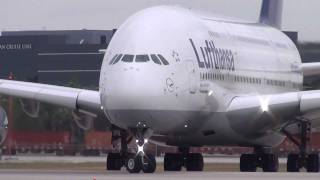 HD Lufthansa Flt LH 463 FULL POWER Takeoff Miami Intl Airport 02052012 [upl. by Gussie]