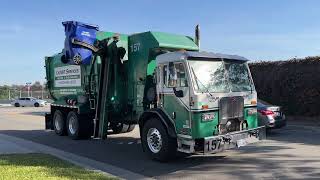 Calmet services trash truck 157 Peterbilt 320 part 171 [upl. by Aneeuqahs]