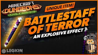 Minecraft Dungeons  BATTLESTAFF OF TERROR  Unique Item Guide  Jungle Awakens DLC [upl. by Butch]