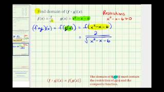 Ex Domain of a Quotient and Composite Functions [upl. by Navonod]