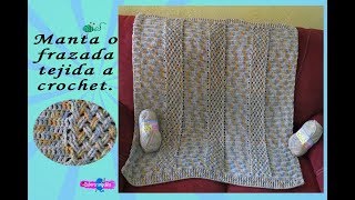 MANTA O FRAZADA TEJIDA A CROCHET  Labores Angélika [upl. by Kiel]