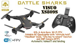 VISUO XS809S 24GHz 4Ch 6 Axis WiFi FPV Alt hold Headless One key to return 2MP Camera [upl. by Siubhan975]