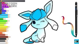 CZ How To Draw Cute Glaceon  Pokemon   C Z Drawing amp Colouring Steps [upl. by Schroeder]