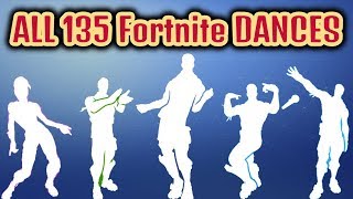 ALL 135 Fortnite DancesEmotes Season 1 to 7 [upl. by Lav561]