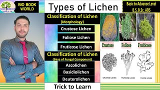 Types of Lichens  Classification of Lichen  Crustose lichen  Foliose  Fruticose  Trick to Learn [upl. by Pillyhp]