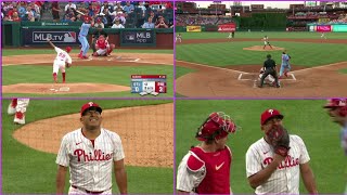 Ranger Suarez INJURED  Leaves Game After Getting Hit By a Line Drive  Phillies Vs Cardinals [upl. by Kowal]