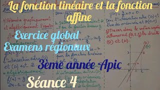 La fonction linéaire et la fonction affine séance 4 3ème année collège Apic [upl. by Peoples]