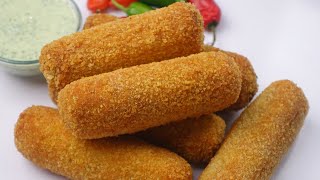 Crispy Potato Bread RollsPotato Stuffed Bread RollEasy Snacks Recipe [upl. by Nailuj]