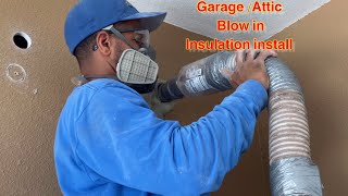 Garage walls  Attic blow insulation drywall finished garage home gym [upl. by Rez]