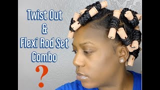 Twist out Flexi Rods Set on thick natural hair [upl. by Eineg]