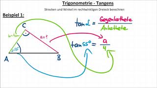 Tangens – Strecken und Winkel berechnen Trigonometrie 4 [upl. by Key206]