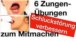 6 ZUNGENÜbungen SCHLUCKSTÖRUNG verbessern Übungshinweise DysphagieTherapie Zunge stärken [upl. by Idok]