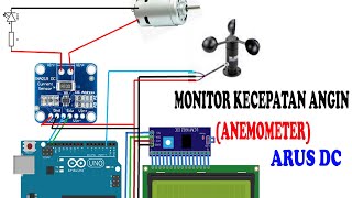 Monitoring Kecepatan angin dan Arus Anemometer Arduino [upl. by Emee]