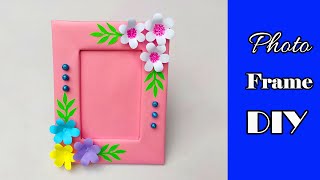 DIY Paper Photo Frame Making Easy Tutorial  How to make a Unique Photo Frame at home [upl. by Winna354]