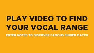 Find Your Vocal Range amp Famous Singer Match in 90 Seconds [upl. by Neehsas]