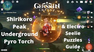 Shirikoro Peak Underground Pyro Torch amp Electro Seelie Puzzles Walkthrough  Genshin Impact [upl. by Pyszka]