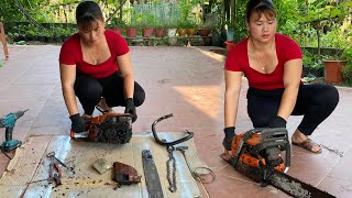 Kiosk Cabin Blacksmiths amp Mechanical Girl Repair Old Hand Saw Sales SelfForged Knife [upl. by Eseuqram]