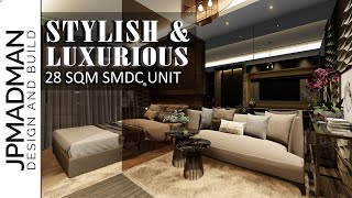 28sqm SMDC  Tiny Condo Makeover  Luxurious and Elegant Style  Interior Design  Air Residences [upl. by Nanji109]