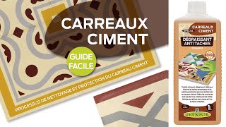 🏡💚Nettoyage et traitement pour carreaux de ciment et ciment décoré ▶️📢 [upl. by Alithia]