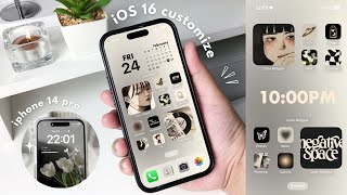 iOS16 aesthetic customization 🖤  custom lock screen widgets icons tutorial [upl. by Eissahc508]