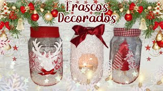 ADORNOS NAVIDEÑOS CON FRASCOS DE VIDRIO  Para Regalar o Vender  Marialis [upl. by Lyred]